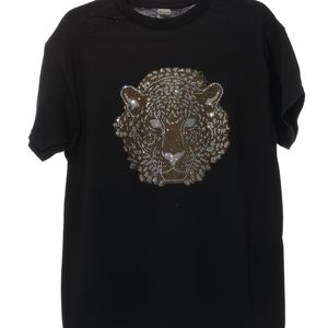High Quality Tiger Rhinestone Bling Bling Short Sleeve T-shirt